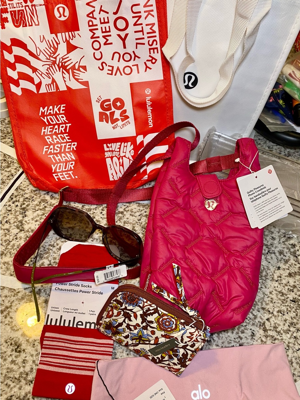 lululemon athletica Hot Pink Quilted Crossbody Bag
